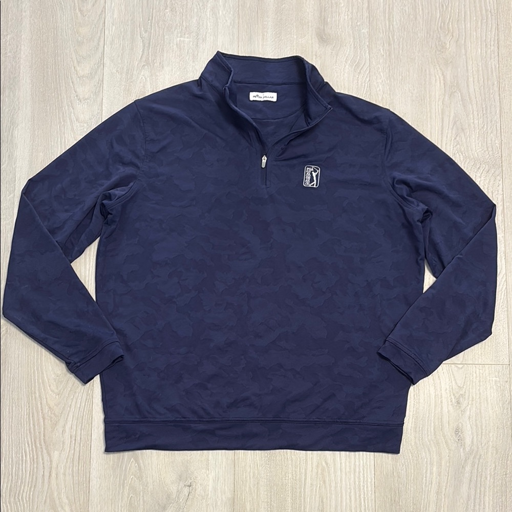 Peter Millar Navy Quarter-Zip Sweatshirt